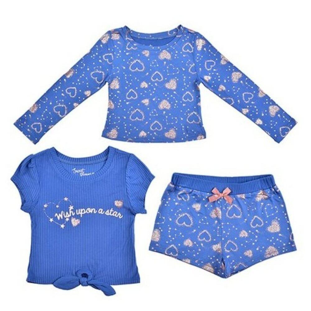 Blue & Silver Metallic Wish Upon a Star Pajama Set